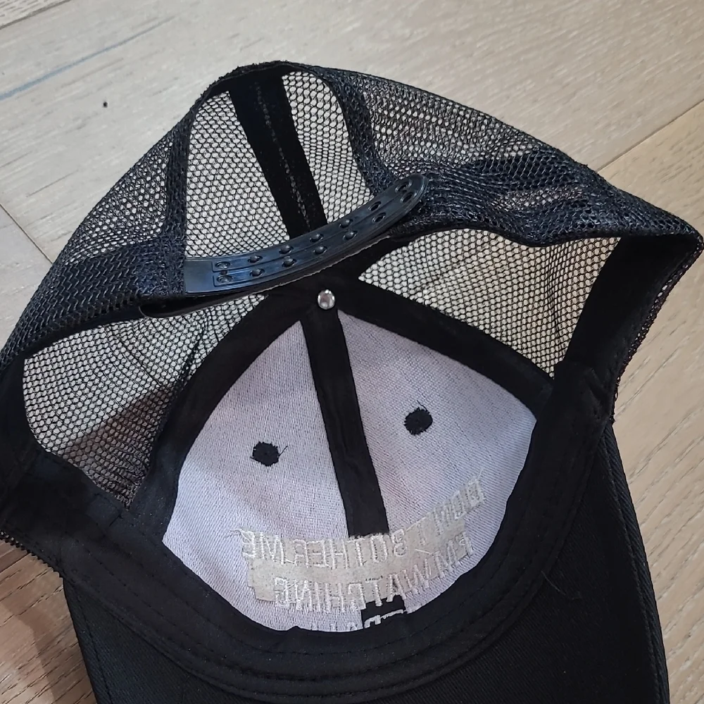 NIB Football Snap Back Hat Embroidered Football Saying on Black Baseball Hat